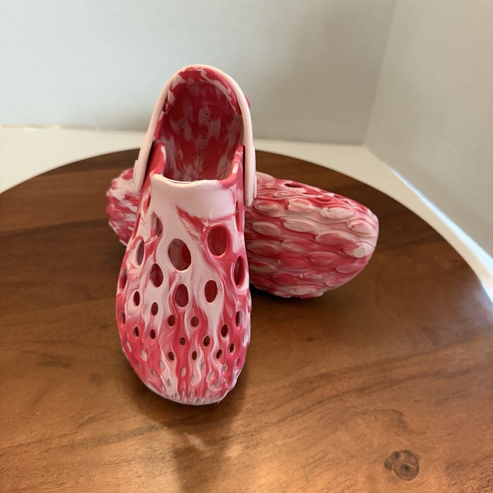 Merrell HYDRO MOC ‎ Kids Size 11 Pink White Swirl  Rubber Water Shoes Sandals